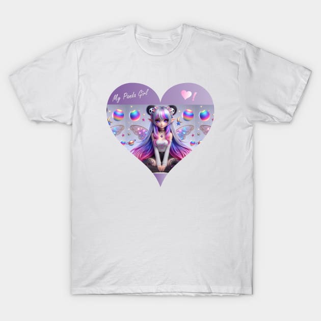 Goth Fairy Panda Girl T-Shirt by PlayfulPandaDesigns